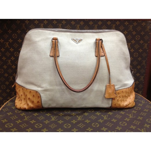 Sac Prada porte epaule en tissu et cuir