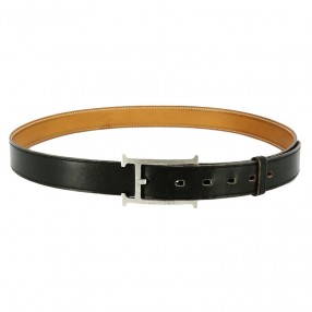 Ceinture Hermès en cuir noir