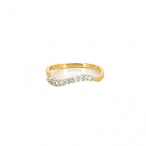 Bague Vague en or jaune et...