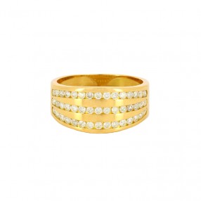 Bague en or jaune et diamants