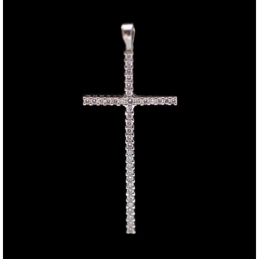 Pendentif croix en or et diamants