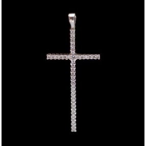 Pendentif croix en or et diamants