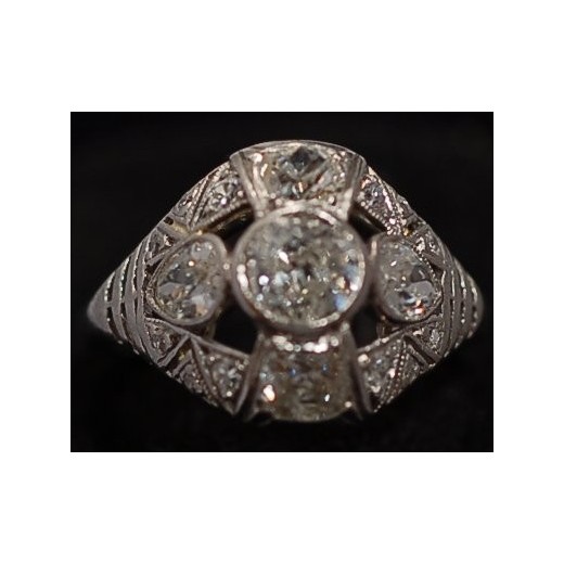 Bague en platine 1930's diamants