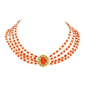 Collier 4 rangs de corail...