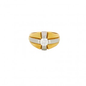 Bague Jonc 2 ors et Diamant