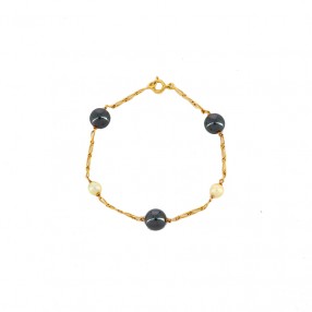 Bracelet en Or Hématite et...