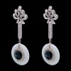 Boucles d'oreilles jade onyx et diamants