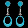 Boucles d'oreilles turquoises, émeraudes et diamants