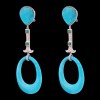 Boucles d'oreilles turquoises, émeraudes et diamants