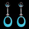 Boucles d'oreilles turquoises, émeraudes et diamants