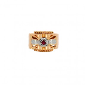 Bague 1950' 2 ors et Rubis