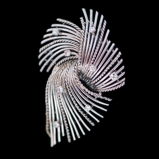 Broche ancienne en or et diamants