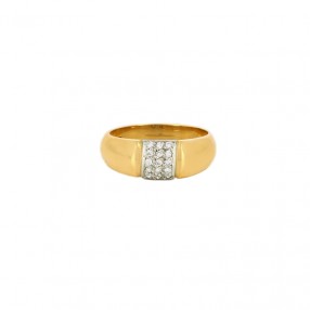 Bague Jonc en Or Platine et...