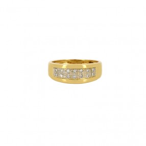 Bague Jonc 2 ors et Diamants