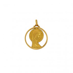 Médaille Vierge en or jaune