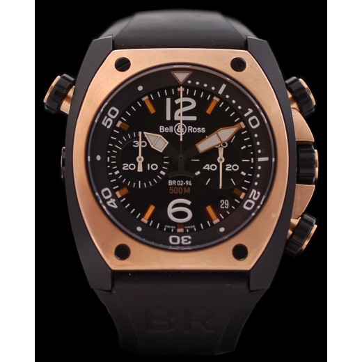 Montre BELL & ROSS BR02-94 Pink gold & carbon