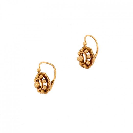 Boucles D'oreilles Dormeuses Plaqué Or Vintage - Neuf Avec étiquettes, Style XXème Siècle