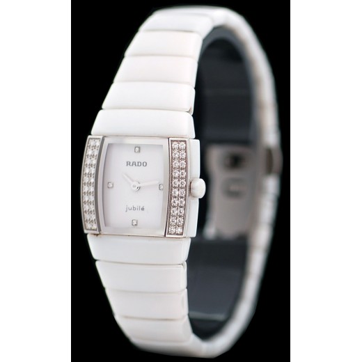 Montre Rado Sintra Jubilé en céramique blanche et index diamants