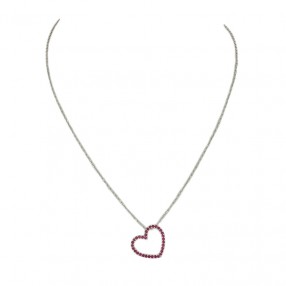 Collier Coeur en or blanc...