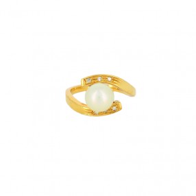 Bague en or jaune, Perle de...