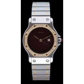 Montre Cartier Santos Lunette Diamants