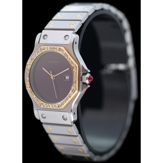 Montre Cartier Santos Lunette Diamants