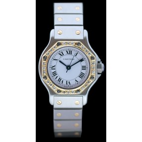 Montre Cartier Santos Lunette Diamants Petit Modèle