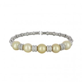 Bracelet Jonc en or blanc,...