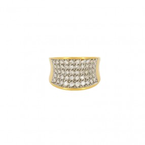 Bague en or jaune et pavage...