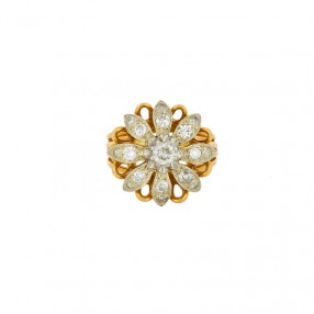 Bague 1950' Fleur en or...