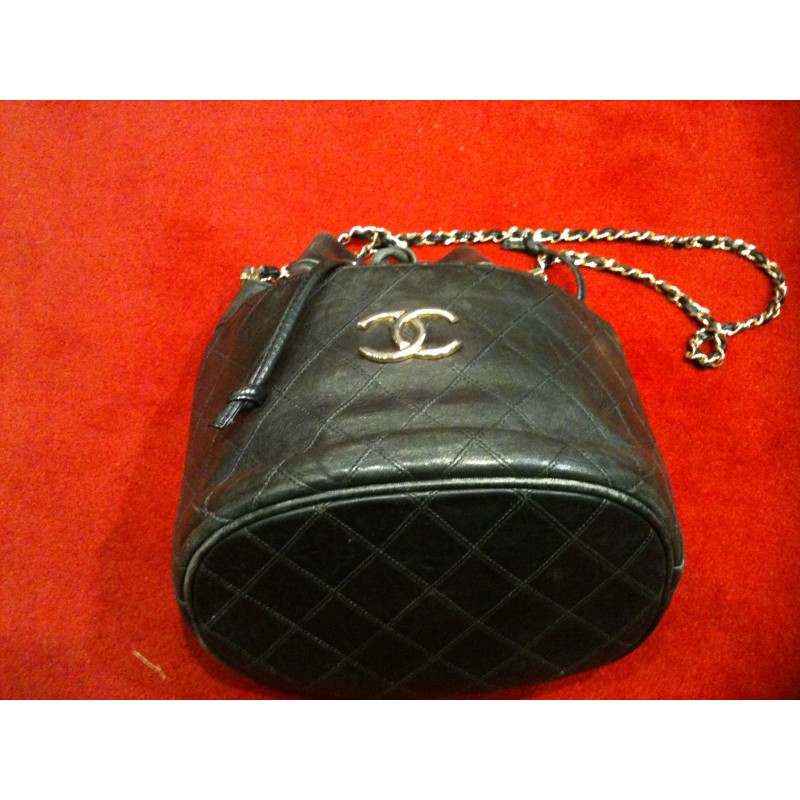 Sac Chanel Vintage Bourse Cuir Noir