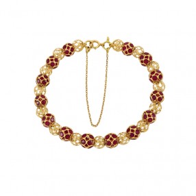 Bracelet perles d'or jaune...