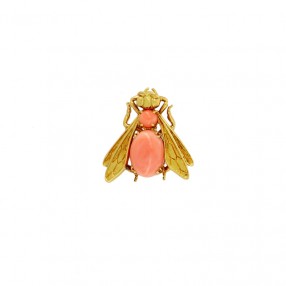 Broche Mouche 1970' en or...