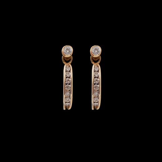 Boucles d'oreilles modernes en or et diamants