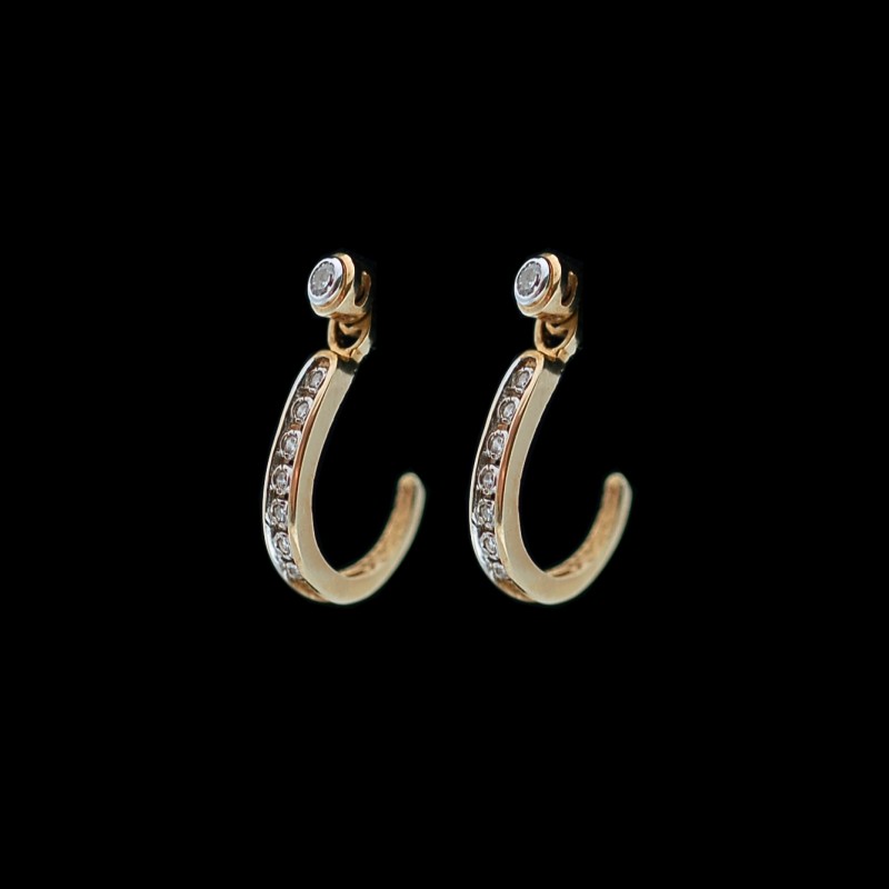 Boucles d'oreilles créoles en diamant pour femmes, boucles d'oreilles  rondes brillantes de Rotterdam, clous