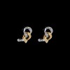 Boucles d'oreilles modernes 2 tons d'ors et diamants