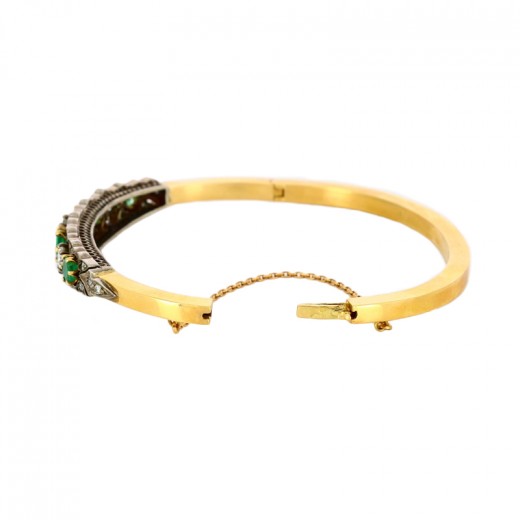 Bracelet Jonc Ouvrant En Argent 925 Vermeil - Grand Tour Italie XIXe Siècle - Occasion