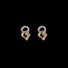 Boucles d'oreilles modernes 2 tons d'ors et diamants
