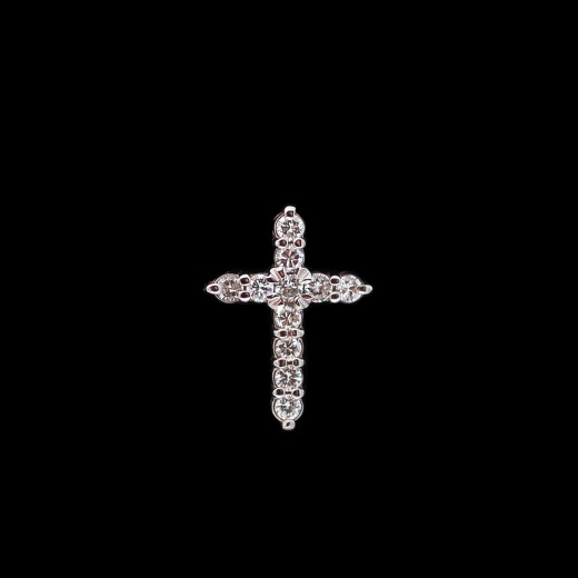 Pendentif croix diamants