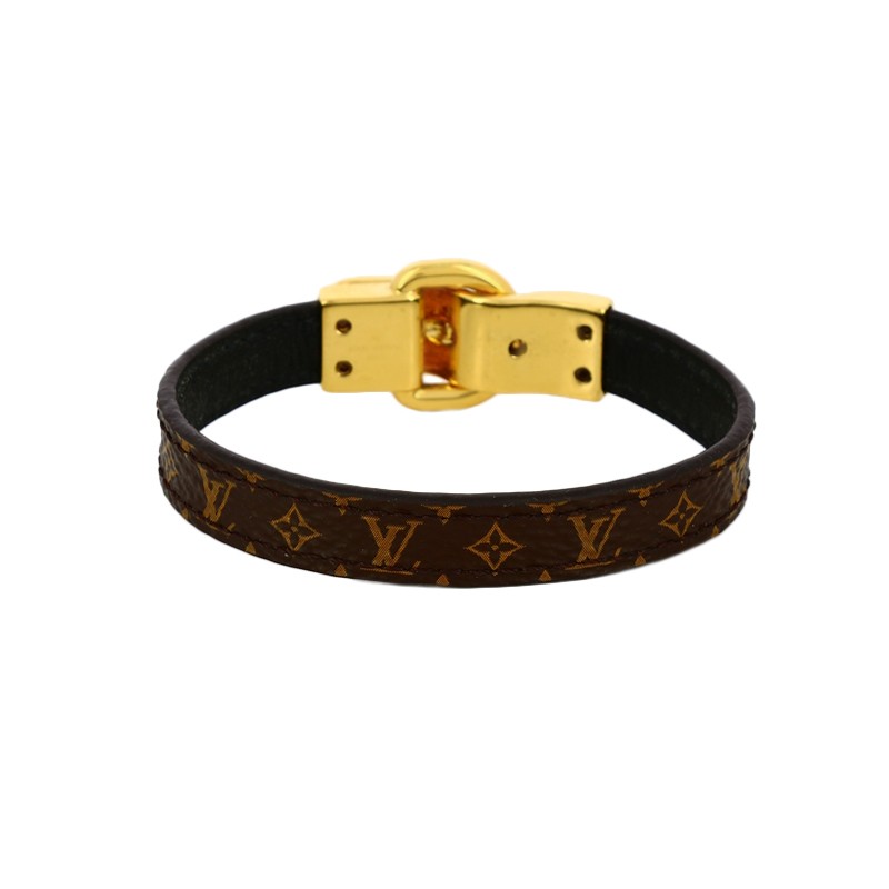 Bracelet Louis Vuitton Fasten Your En Cuir Monogram