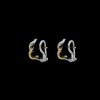 Boucles d'oreilles modernes 2 tons d'ors et diamants