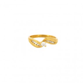 Bague solitaire en Or jaune...