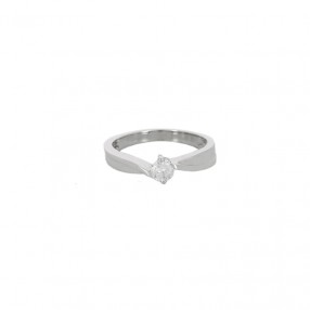 Bague Solitaire en Or Blanc...