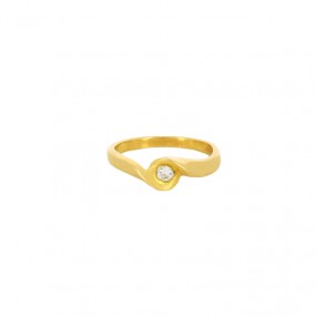 Bague fine en Or jaune et...