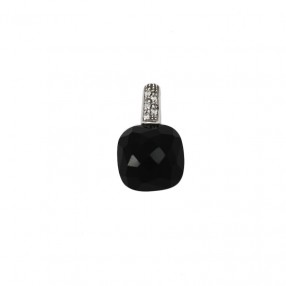 Pendentif en Or Blanc, Onyx...