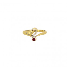 Bague 2 Ors, Rubis et Diamants