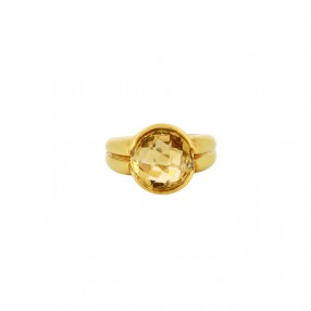 Bague en Or Jaune et Citrine