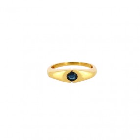 Bague en Or Jaune et Saphir