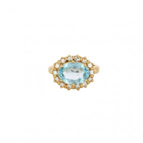 Bague en Or Jaune, Diamants...