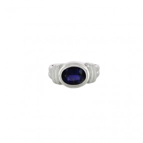 Bague en Or Blanc et Iolite